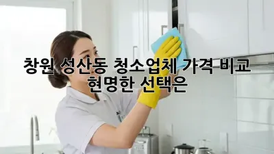 창원 성산동 청소업체 가격 비교, 현명한 선택은?