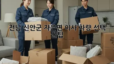 전남 신안군 자은면 이사? 차량 선택 꿀팁!